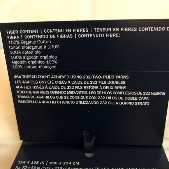 Ralph Lauren Organic Cotton Percale Palmer King Flat Sheet White Pale Sky Blue - Picture 8 of 10